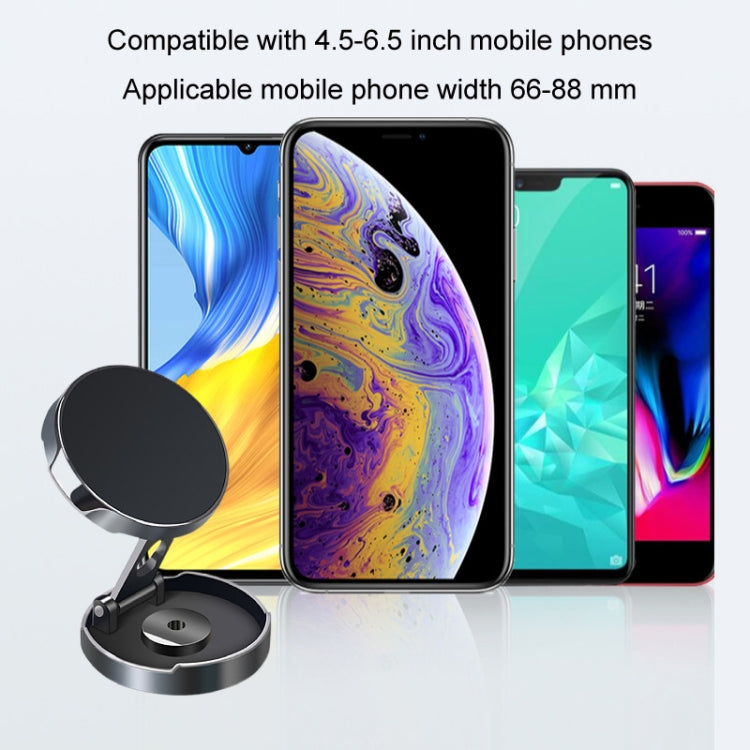 Multi-Angle Positioning Car Folding Circular Car Magnetic Suction Bracket(Silver) by buy2fix