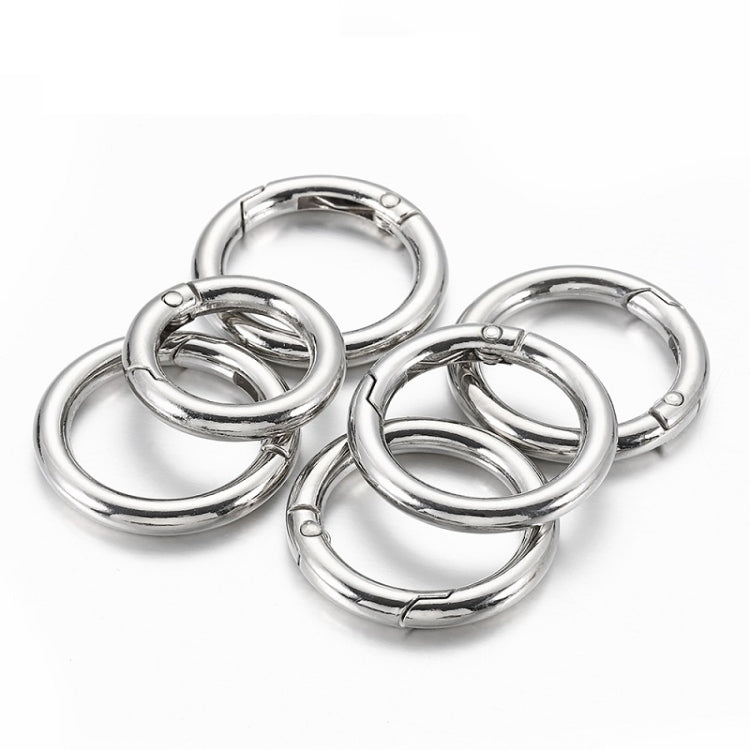 20pcs Zinc Alloy Spring Ring Metal Open Bag Webbing Keychain, Specification: 4 Points Silver - In Car by buy2fix | Online Shopping UK | buy2fix