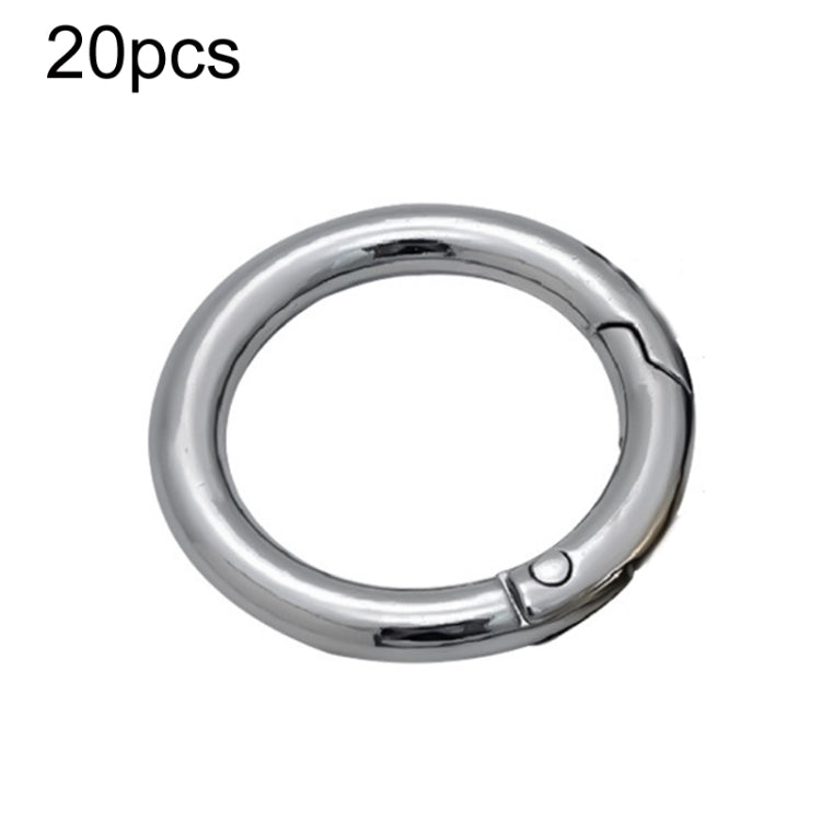 20pcs Zinc Alloy Spring Ring Metal Open Bag Webbing Keychain, Specification: 1 inch Silver - In Car by buy2fix | Online Shopping UK | buy2fix