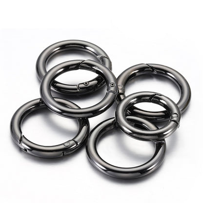 20pcs Zinc Alloy Spring Ring Metal Open Bag Webbing Keychain, Specification: Inch 2 Black - In Car by buy2fix | Online Shopping UK | buy2fix