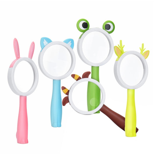 2275 5X/10X Cartoon Animal Handheld Children Science Experiment Magnifying Glass(Coffee Calf) by buy2fix