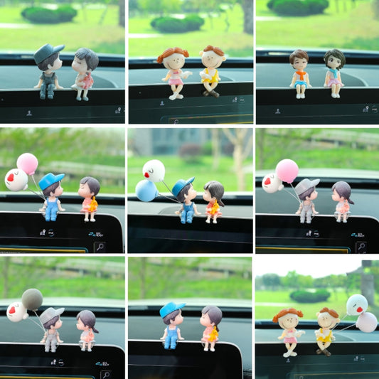 Car Ornament Ornament Lovely Kissing Couple Doll, Color: Stool Reading Couple by buy2fix