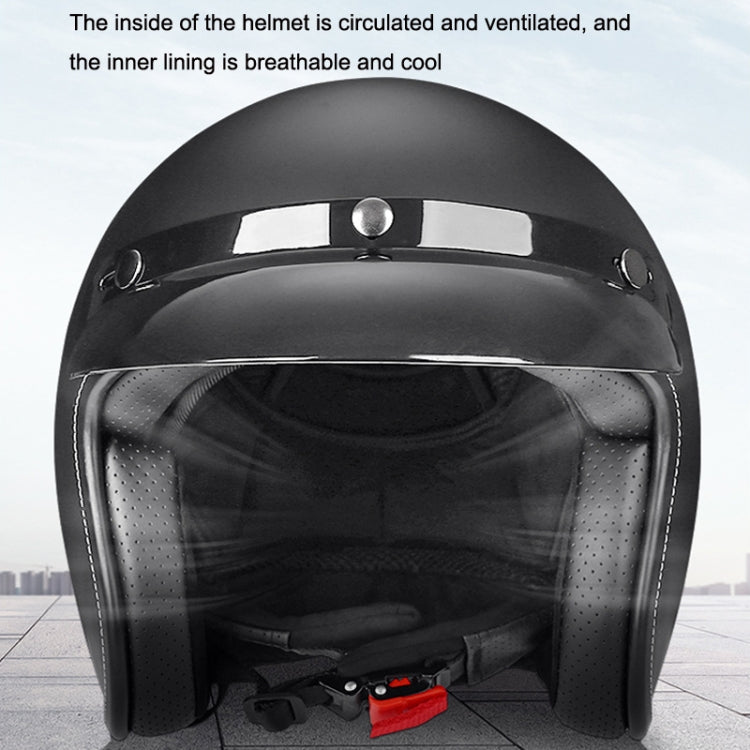 BYB 701 All Seasons Retro Motorcycle Helmet, Size: M(Bright Black) - In Car by BYB | Online Shopping UK | buy2fix