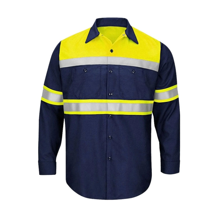 Pure Cotton Long-sleeved Reflective Clothes Overalls Work Clothes, Size: XL(Yellow +Blue Top) - Workplace Safety Supplies by buy2fix | Online Shopping UK | buy2fix