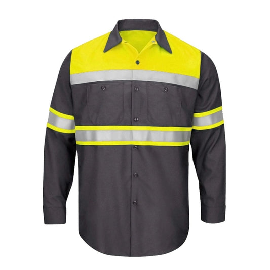 Pure Cotton Long-sleeved Reflective Clothes Overalls Work Clothes, Size: XXL(Yellow+Gray Top) - Workplace Safety Supplies by buy2fix | Online Shopping UK | buy2fix
