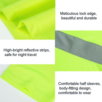 Reflective Quick-drying T-shirt Lapel Short-sleeved Safety Work Shirt, Size: M(Fluorescent +Navy Blue) - Workplace Safety Supplies by buy2fix | Online Shopping UK | buy2fix