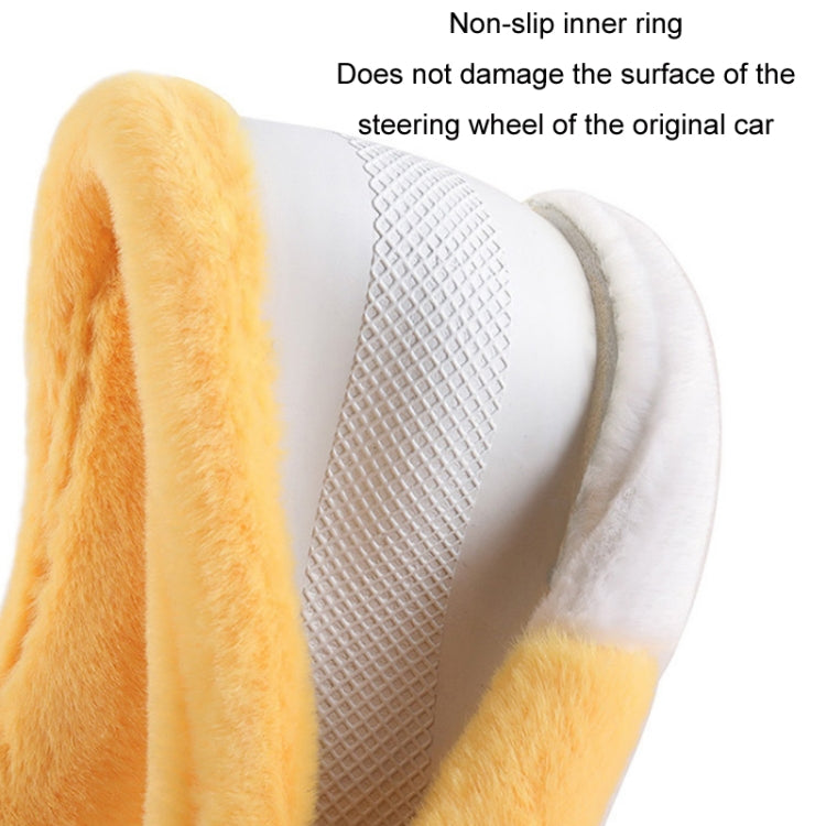 Car Steering Wheel Cartoon Short Fluff Handle Cover, Size: 38cm(Orange Round) - In Car by buy2fix | Online Shopping UK | buy2fix