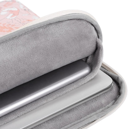 G4-01 12 Inch Laptop Liner Bag PU Leather Printing Waterproof Protective Cover(Light Pink) by buy2fix