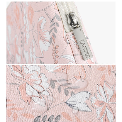 G4-01 12 Inch Laptop Liner Bag PU Leather Printing Waterproof Protective Cover(Light Pink) by buy2fix