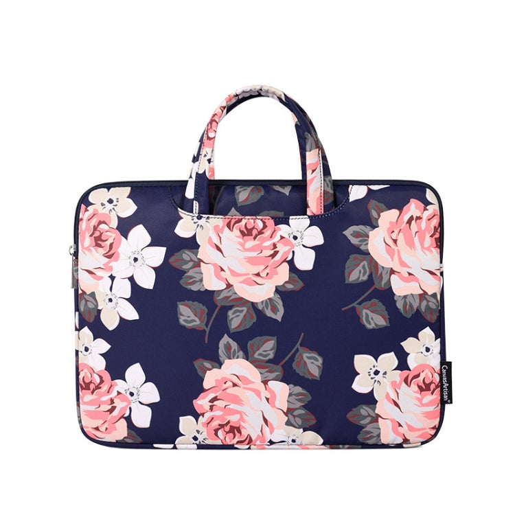 H40-B01 White Rose Pattern Laptop Case Bag Computer Liner Bag With Handle, Size: 13 Inch(Blue) - 13.3 inch by buy2fix | Online Shopping UK | buy2fix