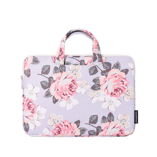 H40-B01 White Rose Pattern Laptop Case Bag Computer Liner Bag With Handle, Size: 14 Inch(Grey) - 14.1 inch by buy2fix | Online Shopping UK | buy2fix