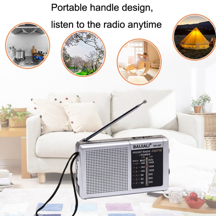 BAIJIALI BJL228 Retro Portable Two Band FM AM Radio Built-in Speaker(White) - Consumer Electronics by BAIJIALI | Online Shopping UK | buy2fix