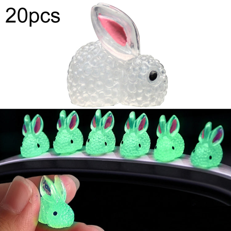 20pcs Car Luminous Rabbit Ornament Car Interior Decoration Supplies Large - In Car by buy2fix | Online Shopping UK | buy2fix