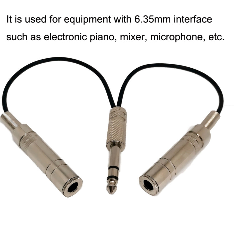 6.35mm Male To 2 Female Dual Channel Noise Reduction Shielded Bass Electric Guitar Cable Musical Instrument Accessories(0.2m) - Other Accessories by buy2fix | Online Shopping UK | buy2fix