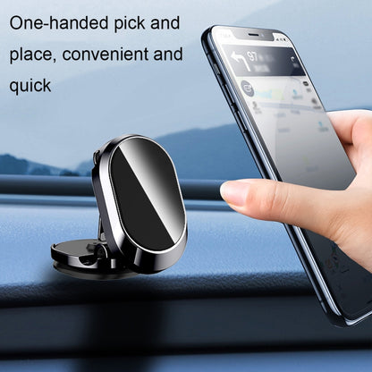 U18 Mini Car Foldable Rotating Magnetic Mobile Phone Navigation Holder(Black) - In Car by buy2fix | Online Shopping UK | buy2fix
