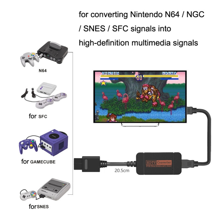 For Nintendo N64 / NGC / SNES / SFC HS-N64608 Retro Game Machine Video N64 To HDMI Converter+HDMI Cable -  by buy2fix | Online Shopping UK | buy2fix