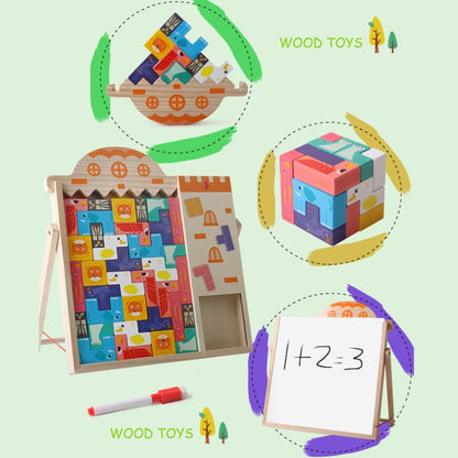 Children Multifunctional Block Puzzle Stacking Building Blocks Board Game Toys - Early Education Toys by buy2fix | Online Shopping UK | buy2fix