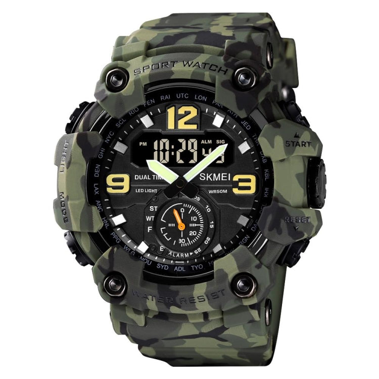 SKMEI 1637 Sports Digital Display Outdoor Shockproof Plastic Large Dial Men Watch, Color: Army Green Camouflage - LED Digital Watches by SKMEI | Online Shopping UK | buy2fix