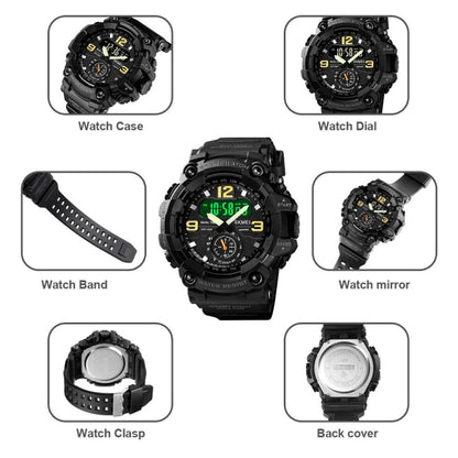 SKMEI 1637 Sports Digital Display Outdoor Shockproof Plastic Large Dial Men Watch, Color: Gray Black - LED Digital Watches by SKMEI | Online Shopping UK | buy2fix