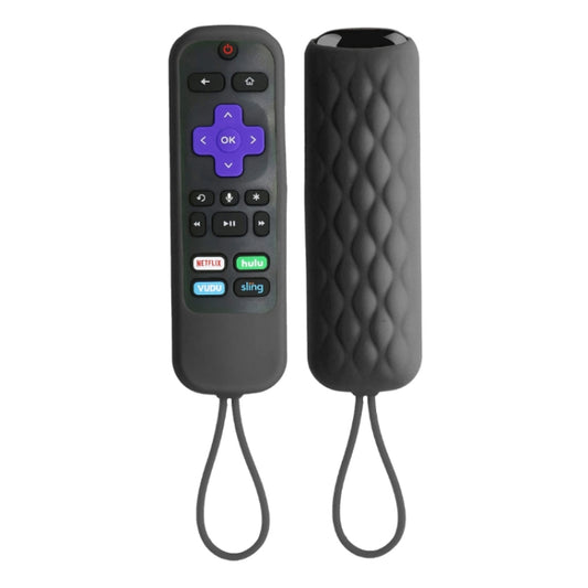 For TCL Roku 3600R/3900/Voice RCAL7R 2pcs Remote Control Silicone Case(Black) - Consumer Electronics by buy2fix | Online Shopping UK | buy2fix