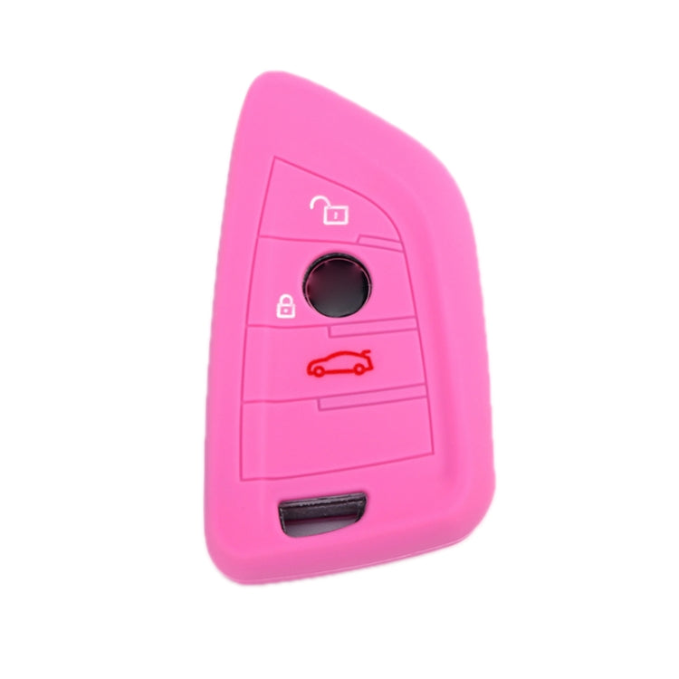 For BMW 1 Series X4/X2/XM5 2pcs Soft Silicone Remote Key Cover(Pink) - In Car by buy2fix | Online Shopping UK | buy2fix