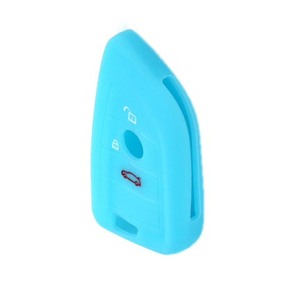 For BMW 1 Series X4/X2/XM5 2pcs Soft Silicone Remote Key Cover(Luminous Blue) by buy2fix