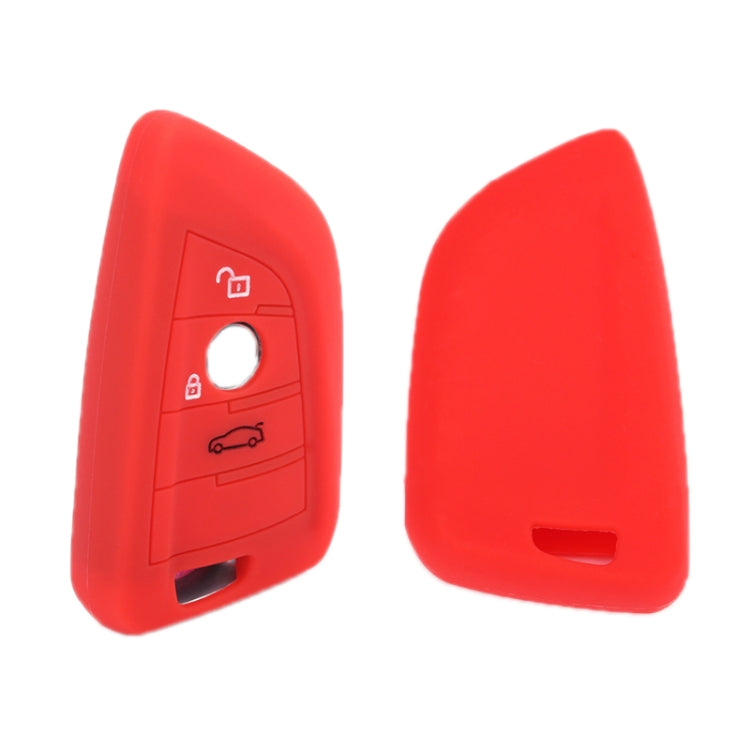 For BMW 1 Series X4/X2/XM5 2pcs Soft Silicone Remote Key Cover(Luminous Blue) by buy2fix