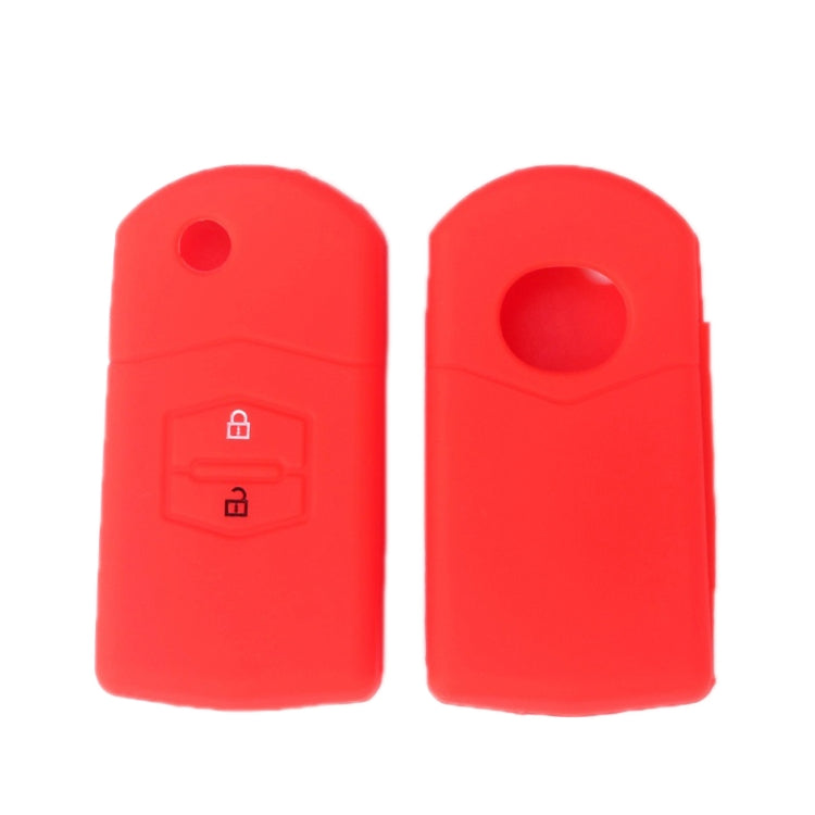 For Mazda M6/CX-5 2pcs Remote Control Folding 2 Button Silicone Case(Red) - In Car by buy2fix | Online Shopping UK | buy2fix