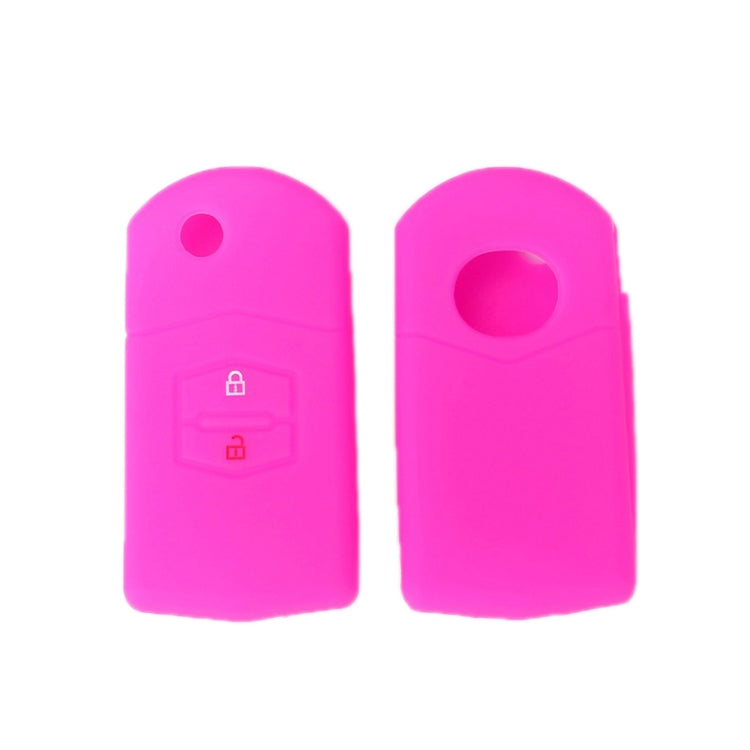 For Mazda M6/CX-5 2pcs Remote Control Folding 2 Button Silicone Case(Rose Red) by buy2fix