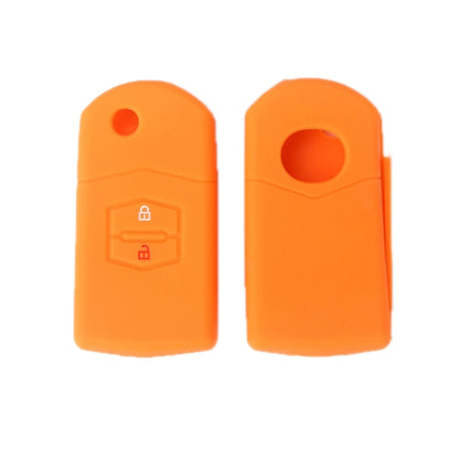 For Mazda M6/CX-5 2pcs Remote Control Folding 2 Button Silicone Case(Orange) by buy2fix