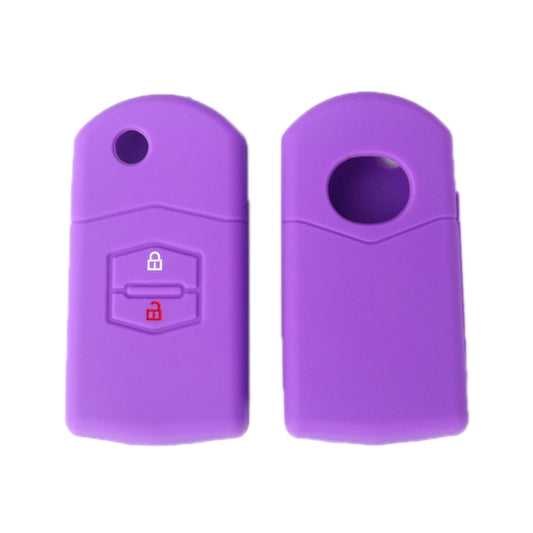 For Mazda M6/CX-5 2pcs Remote Control Folding 2 Button Silicone Case(Purple) by buy2fix
