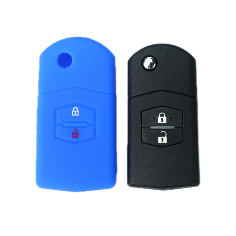 For Mazda M6/CX-5 2pcs Remote Control Folding 2 Button Silicone Case(Orange) by buy2fix
