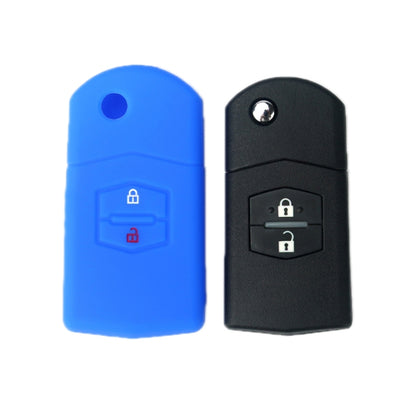 For Mazda M6/CX-5 2pcs Remote Control Folding 2 Button Silicone Case(Orange) by buy2fix
