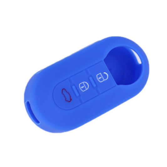 For Fiat 500 2pcs Folding 3 Button Remote Control Silicone Case(Blue) by buy2fix