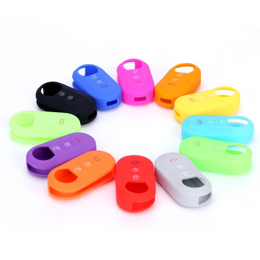 For Fiat 500 2pcs Folding 3 Button Remote Control Silicone Case(Gray) by buy2fix