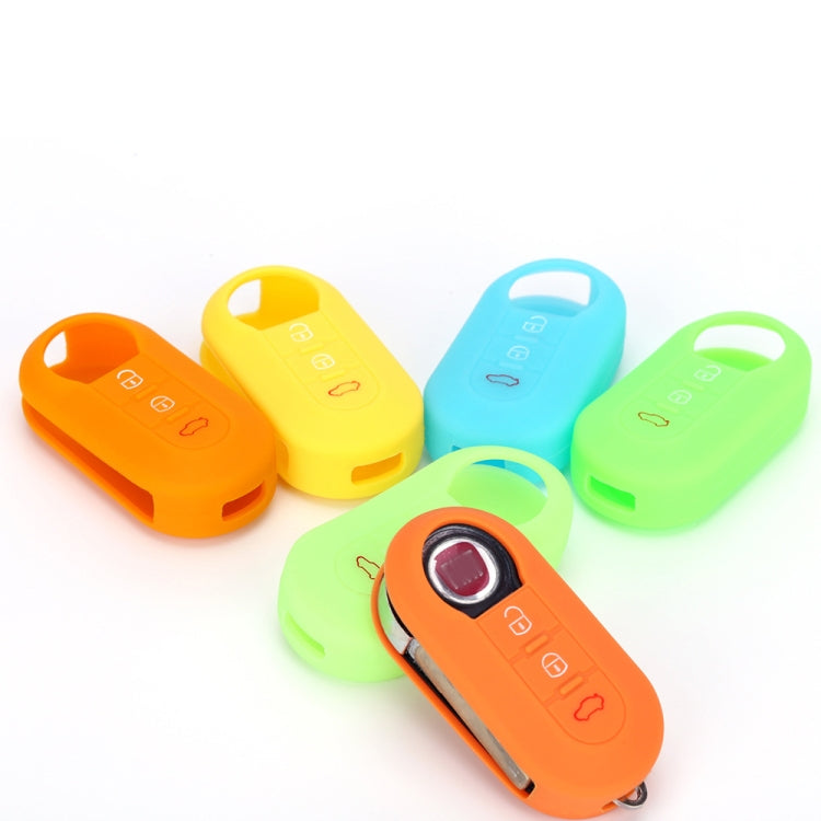 For Fiat 500 2pcs Folding 3 Button Remote Control Silicone Case(White Gray) by buy2fix