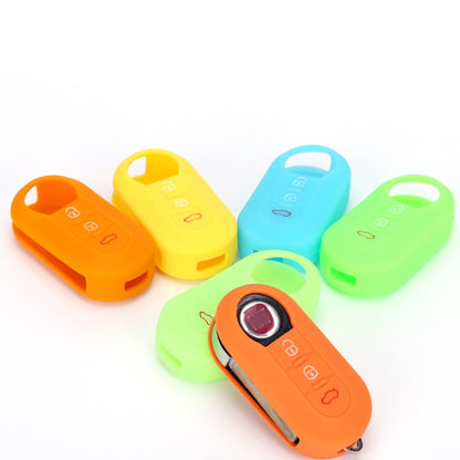 For Fiat 500 2pcs Folding 3 Button Remote Control Silicone Case(White Gray) by buy2fix