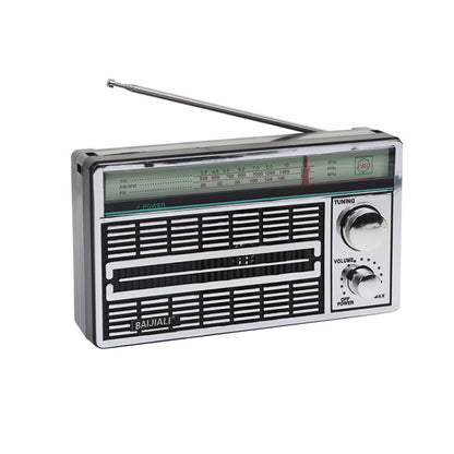 BAIJIALI BJL-1202AC Two Bands Retro Radio Portable Outdoor Large-capacity Storage Volume Speaker Player(Silver) - Consumer Electronics by BAIJIALI | Online Shopping UK | buy2fix