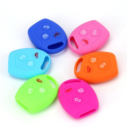 For Ford Transit/Focus 2pcs 3-Button Silicone Key Protector(New Green) by buy2fix