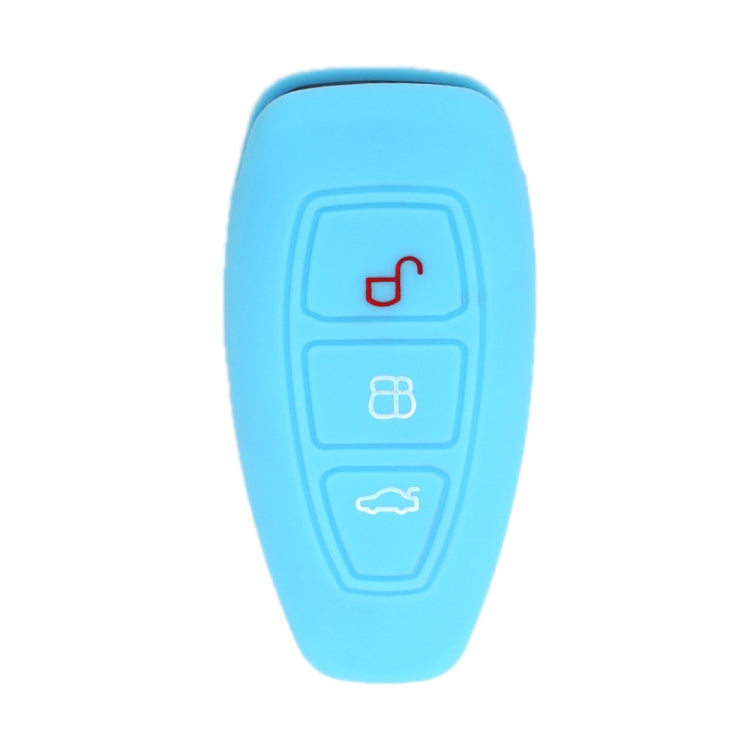 For Ford Focus/Mondeo 2pcs Folding Three-Button Key Protect Cover(Sky Blue) - In Car by buy2fix | Online Shopping UK | buy2fix