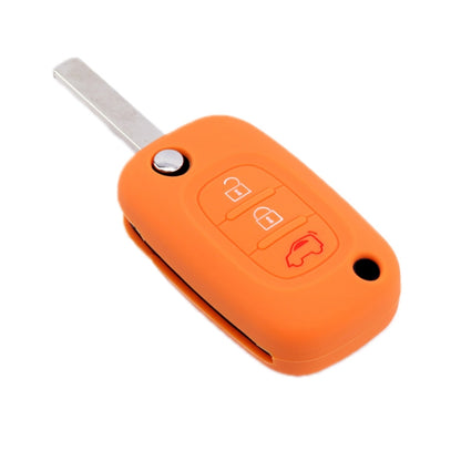 For Mercedes-Benz Smart Folding 2pcs 3 Button Silicone Key Case(Orange) - In Car by buy2fix | Online Shopping UK | buy2fix