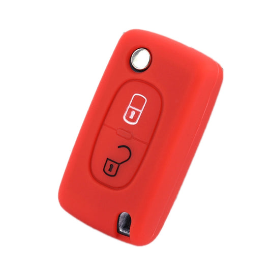 2pcs Car Key Cover for Peugeot 206/207/4008/3008 Citroen Sega/Triumph/C5(Red) by buy2fix