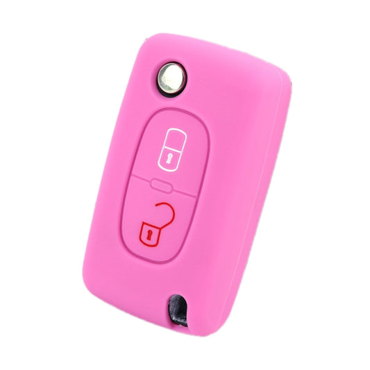 2pcs Car Key Cover for Peugeot 206/207/4008/3008 Citroen Sega/Triumph/C5(Pink) - In Car by buy2fix | Online Shopping UK | buy2fix