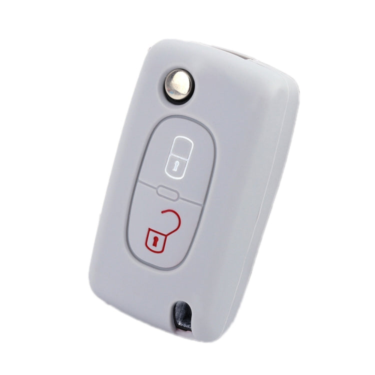 2pcs Car Key Cover for Peugeot 206/207/4008/3008 Citroen Sega/Triumph/C5(White Gray) by buy2fix