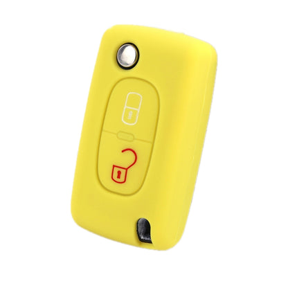 2pcs Car Key Cover for Peugeot 206/207/4008/3008 Citroen Sega/Triumph/C5(Yellow) - In Car by buy2fix | Online Shopping UK | buy2fix