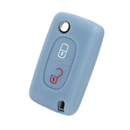 2pcs Car Key Cover for Peugeot 206/207/4008/3008 Citroen Sega/Triumph/C5(Blue Gray) - In Car by buy2fix | Online Shopping UK | buy2fix