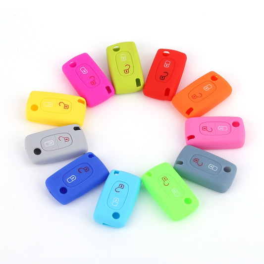2pcs Car Key Cover for Peugeot 206/207/4008/3008 Citroen Sega/Triumph/C5(Luminous Blue) by buy2fix