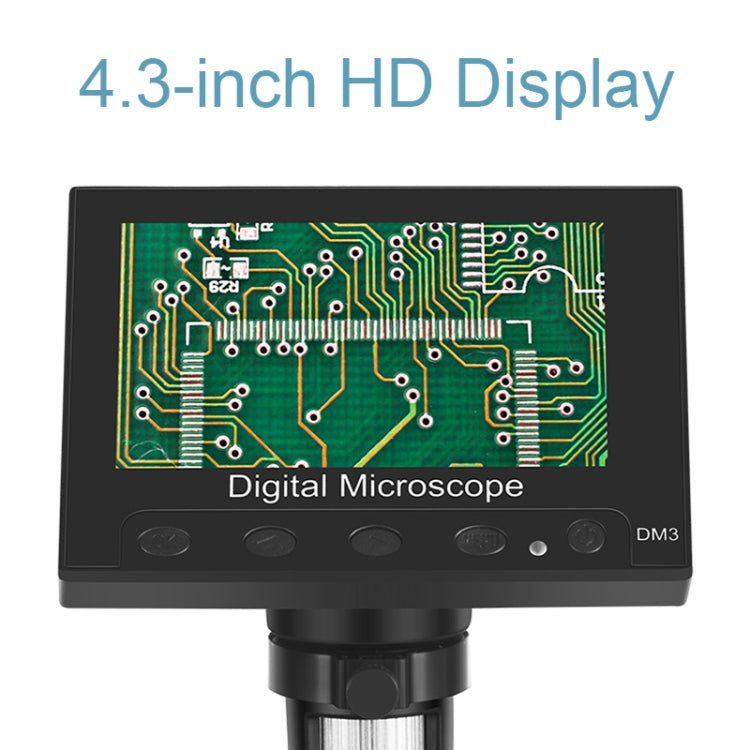 DM3 4.3-Inch Screen LED Light 1000X HD Portable Electronic Digital Microscope, Specification: Metal - Consumer Electronics by buy2fix | Online Shopping UK | buy2fix