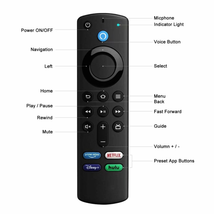 For Amazon Fire TV Stick L5B83G Bluetooth Voice Smart Remote Control(Black) - Consumer Electronics by buy2fix | Online Shopping UK | buy2fix