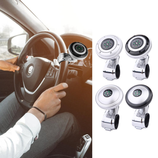 Car Steering Wheel Booster Ball Assist With Compass(A Model White) by buy2fix